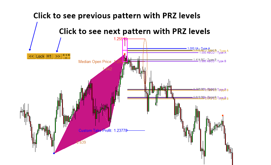 Potential Reversal Zone and Potential Continuation Zone in Harmonic Pattern